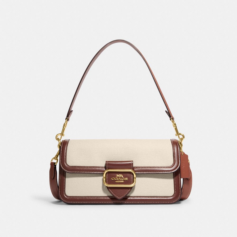 COACH CH184 Morgan Shoulder Bag Gold/Natural Multi