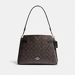 COACH CH191 Hanna Shoulder Bag In Signature Canvas GOLD/BROWN BLACK