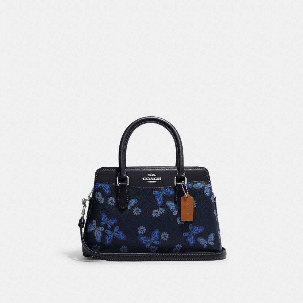 COACH CH212 Mini Darcie Carryall With Lovely Butterfly Print SILVER/MIDNIGHT NAVY MULTI