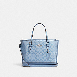 COACH CH228 Mollie Tote 25 In Signature Chambray SILVER/CORNFLOWER MULTI