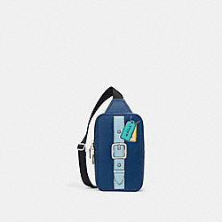 COACH CH232 Sullivan Pack With Trompe L'oeil Print SILVER/TRUE BLUE MULTI