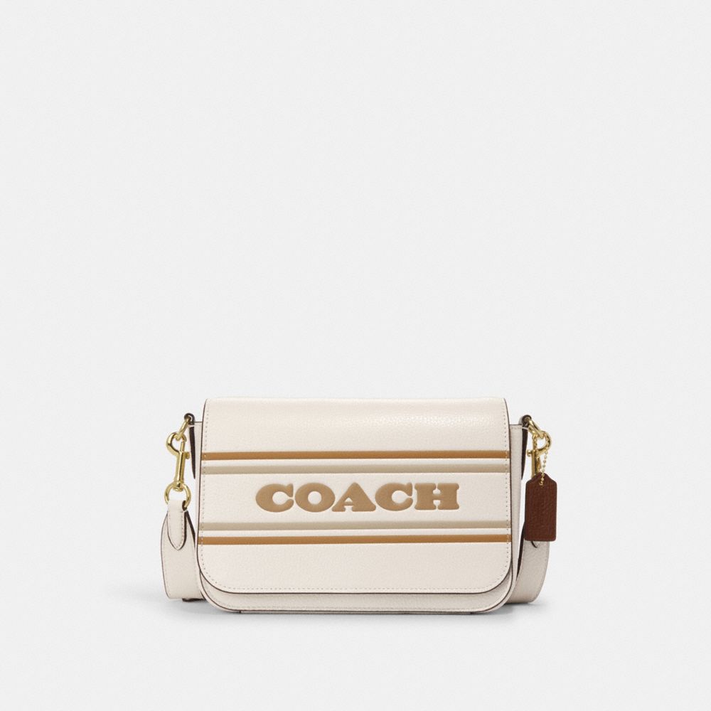 Logan Messenger With Coach Stripe - CH247 - Gold/Chalk Multi