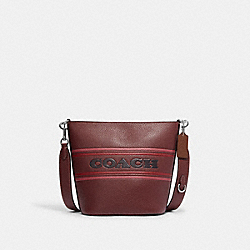 COACH CH248 Logan Duffle With Coach Stripe SILVER/WINE MULTI