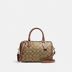 COACH CH280 Rowan Satchel In Signature Canvas GOLD/KHAKI SADDLE 2