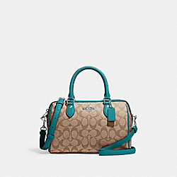 COACH CH280 Rowan Satchel In Signature Canvas SILVER/KHAKI/TEAL