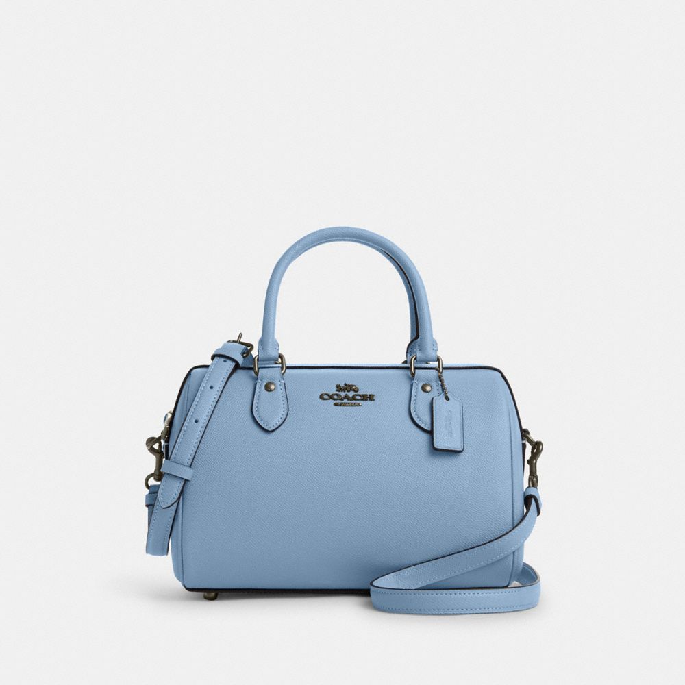 COACH CH282 Rowan Satchel GUNMETAL/CORNFLOWER