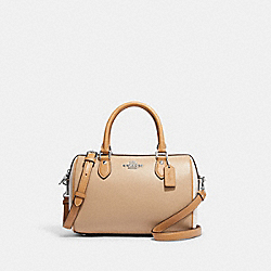 Rowan Satchel In Colorblock - CH283 - Silver/Sandy Beige Multi