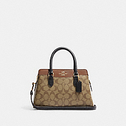 Mini Darcie Carryall In Colorblock Signature Canvas - CH287 - Gold/Khaki Multi