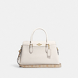 COACH CH290 Darcie Carryall With Signature Canvas Detail GOLD/CHALK