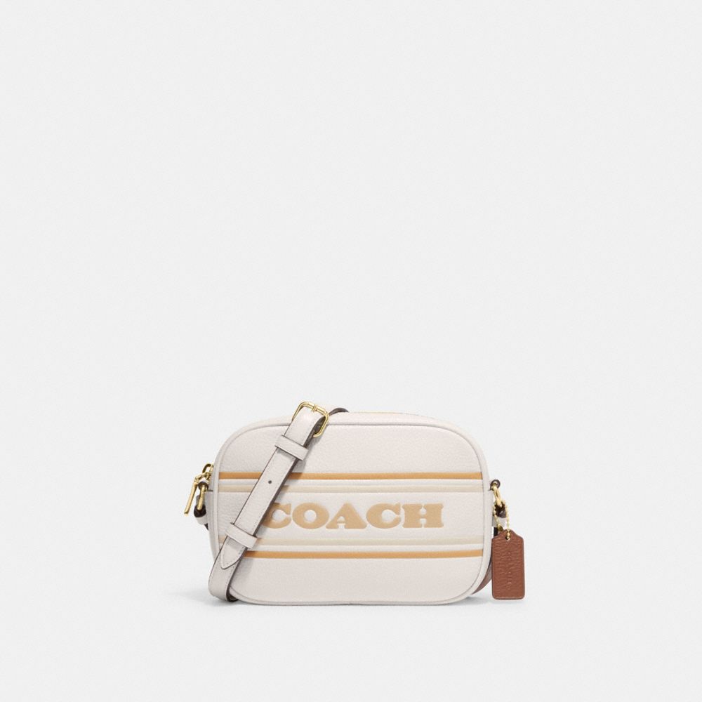 Mini Jamie Camera Bag With Coach Stripe - CH308 - Gold/Chalk Multi