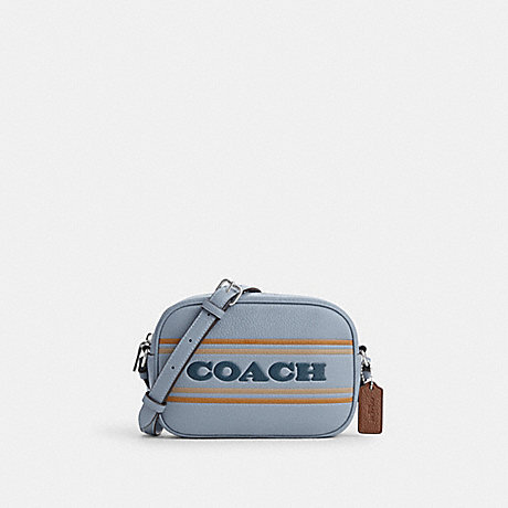 COACH CH308 Mini Jamie Camera Bag With Coach Stripe Silver/Grey Mist Multi