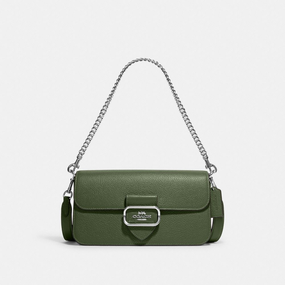 COACH CH312 Morgan Shoulder Bag SILVER/DARK SAGE