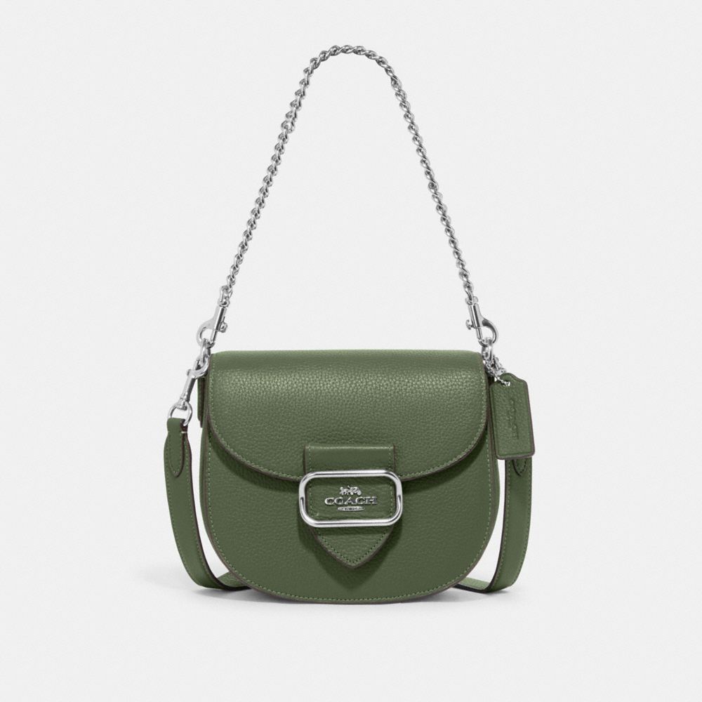 COACH CH313 Morgan Saddle Bag Silver/Dark Sage