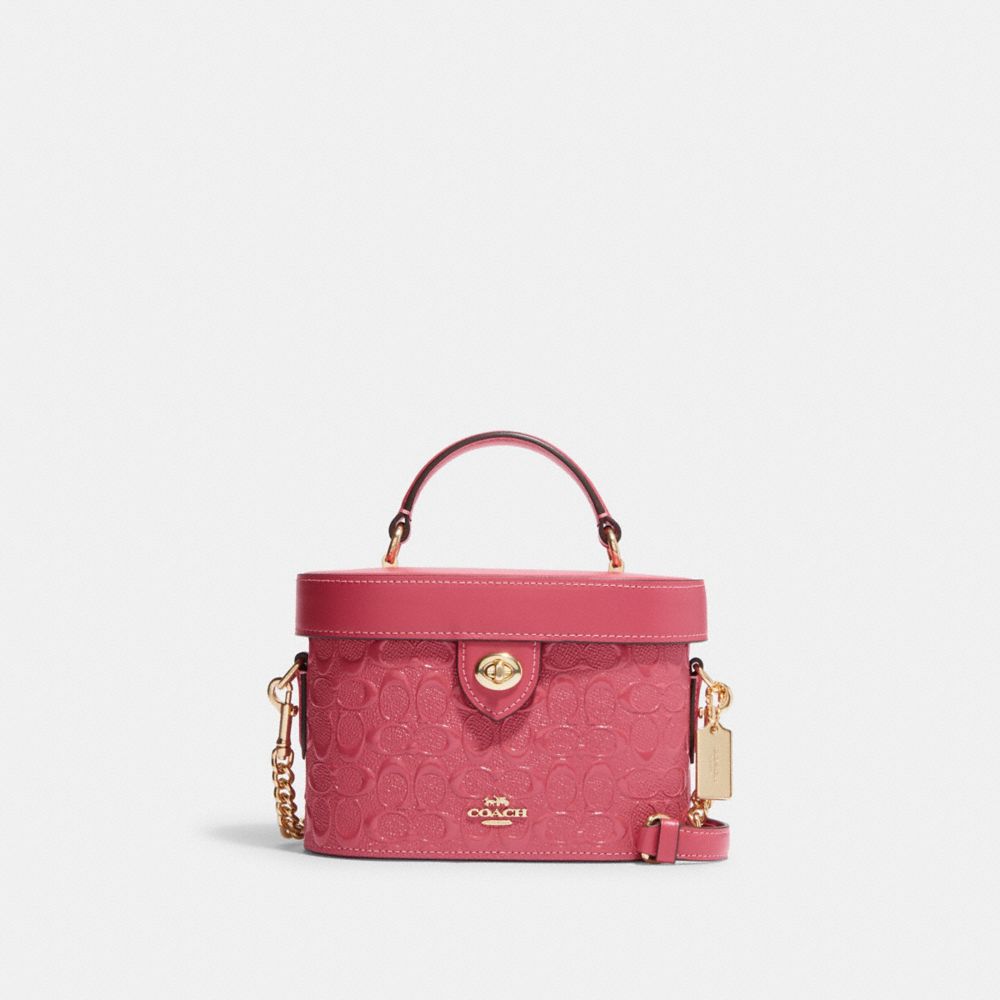 Kay Crossbody In Signature Leather - CH316 - Gold/Strawberry Haze