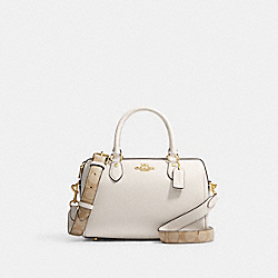 COACH CH322 Rowan Satchel With Signature Canvas Detail GOLD/CHALK