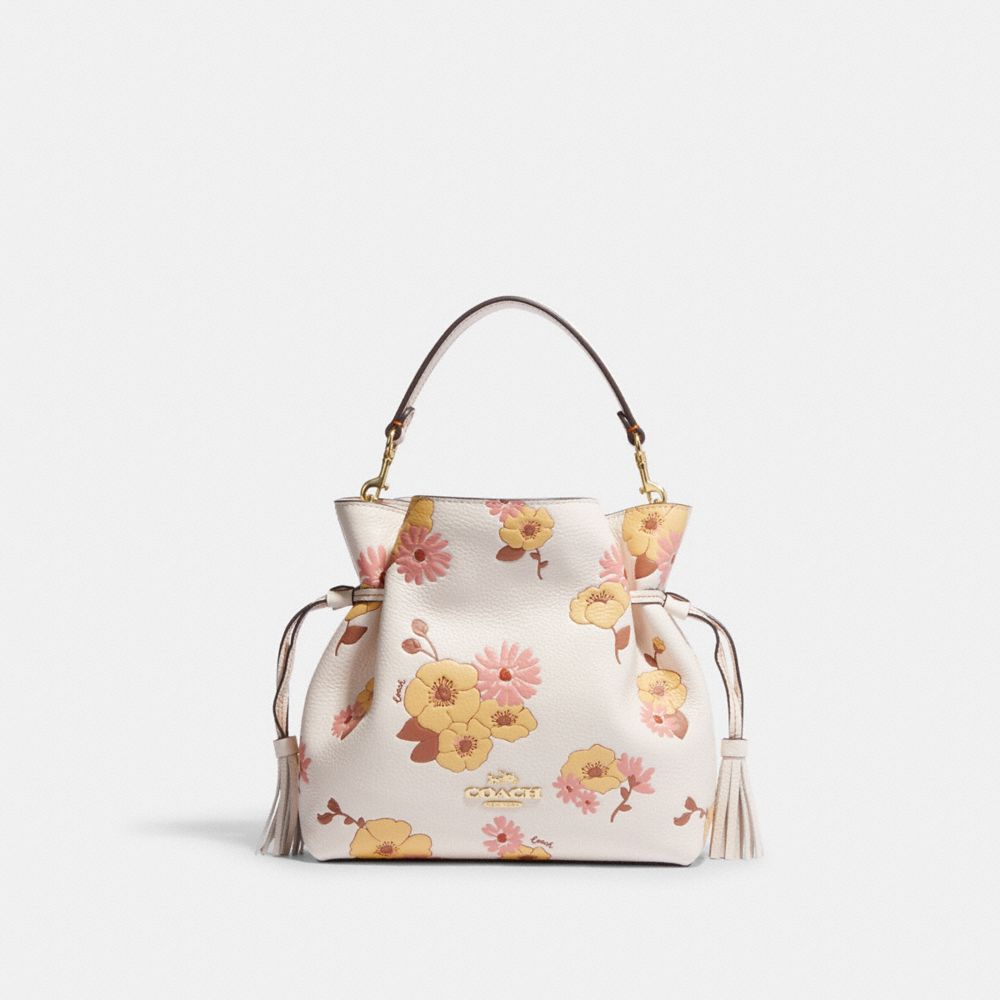 COACH CH349 Andy Crossbody With Floral Cluster Print GOLD/CHALK MULTI