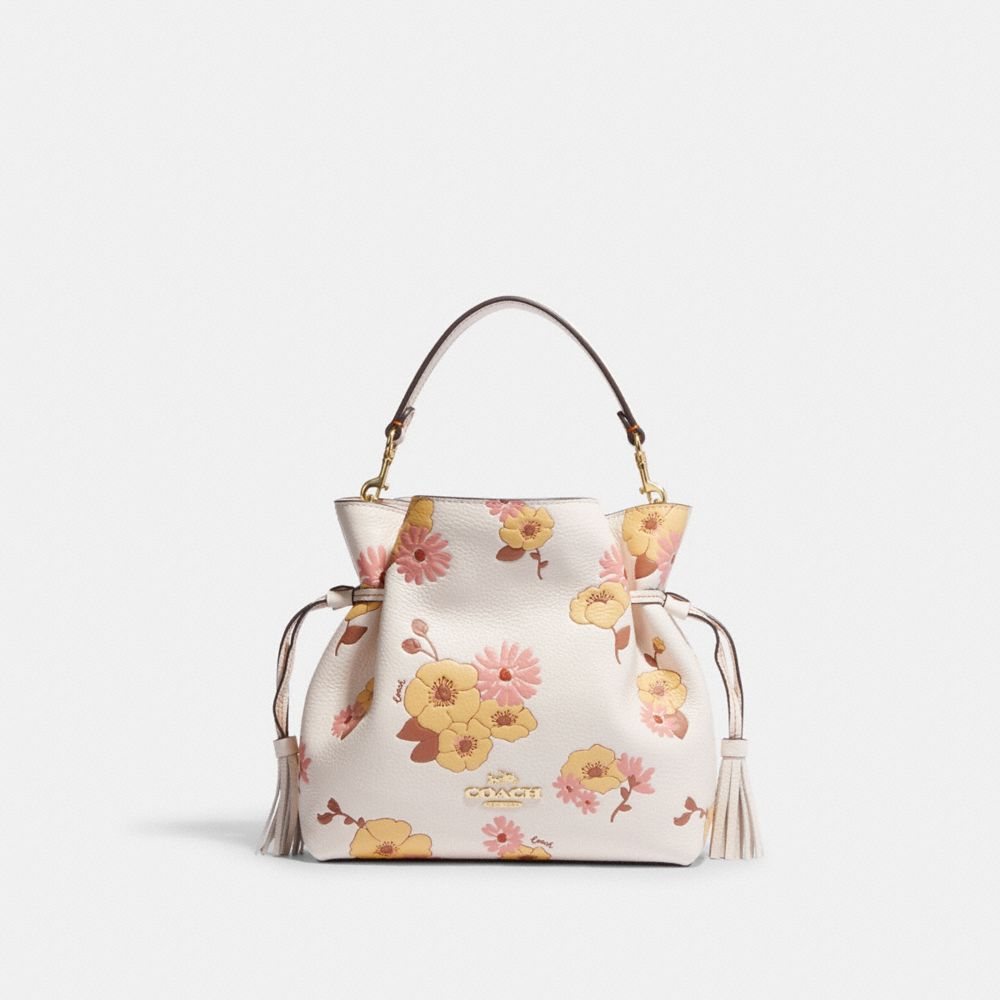 COACH CH349 Andy Crossbody With Floral Cluster Print Gold/Chalk Multi