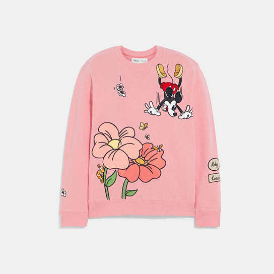 CH379 - Disney X Coach Crewneck Sweatshirt Pink/Multi