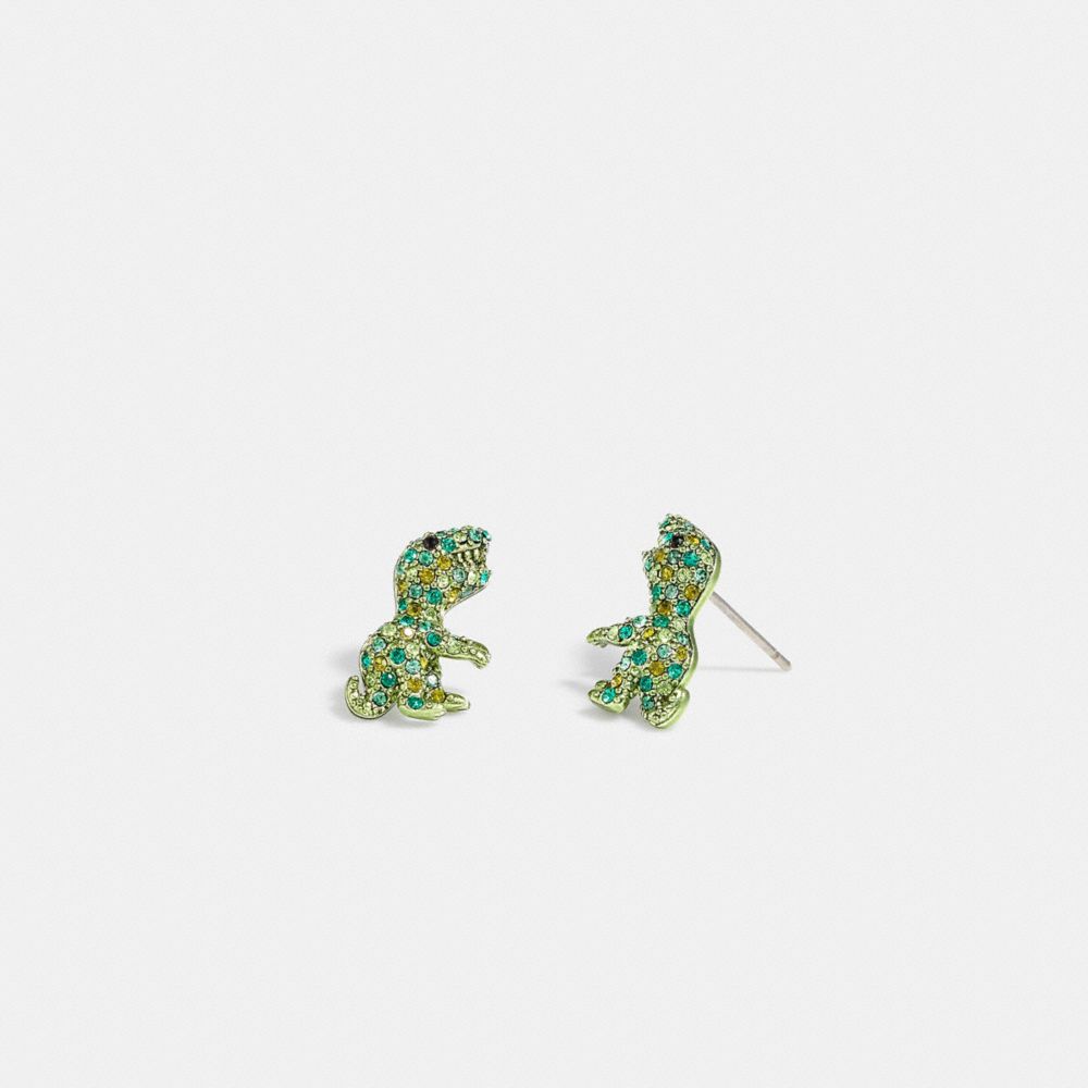 CH388 - Rexy Pavé Stud Earrings Silver/Green