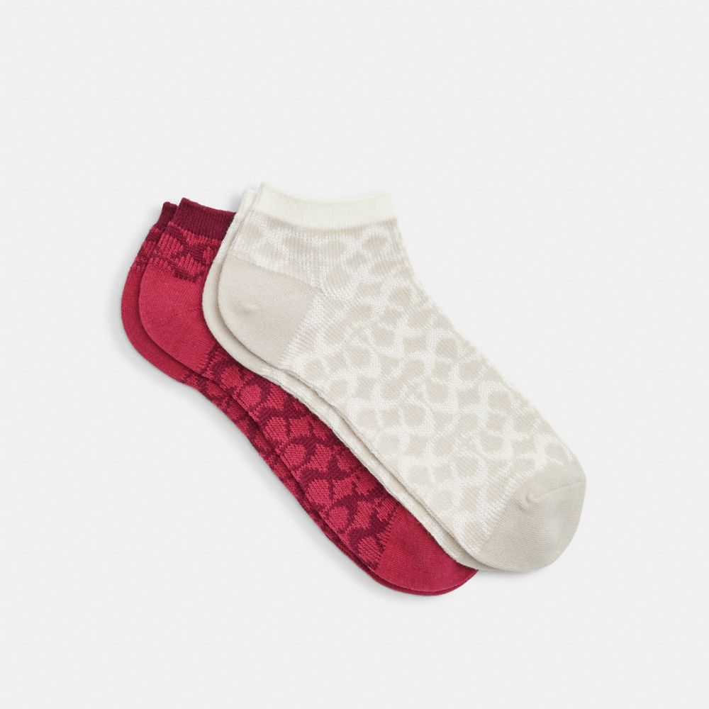 Signature Ankle Socks - CH395 - Bright Violet/Chalk