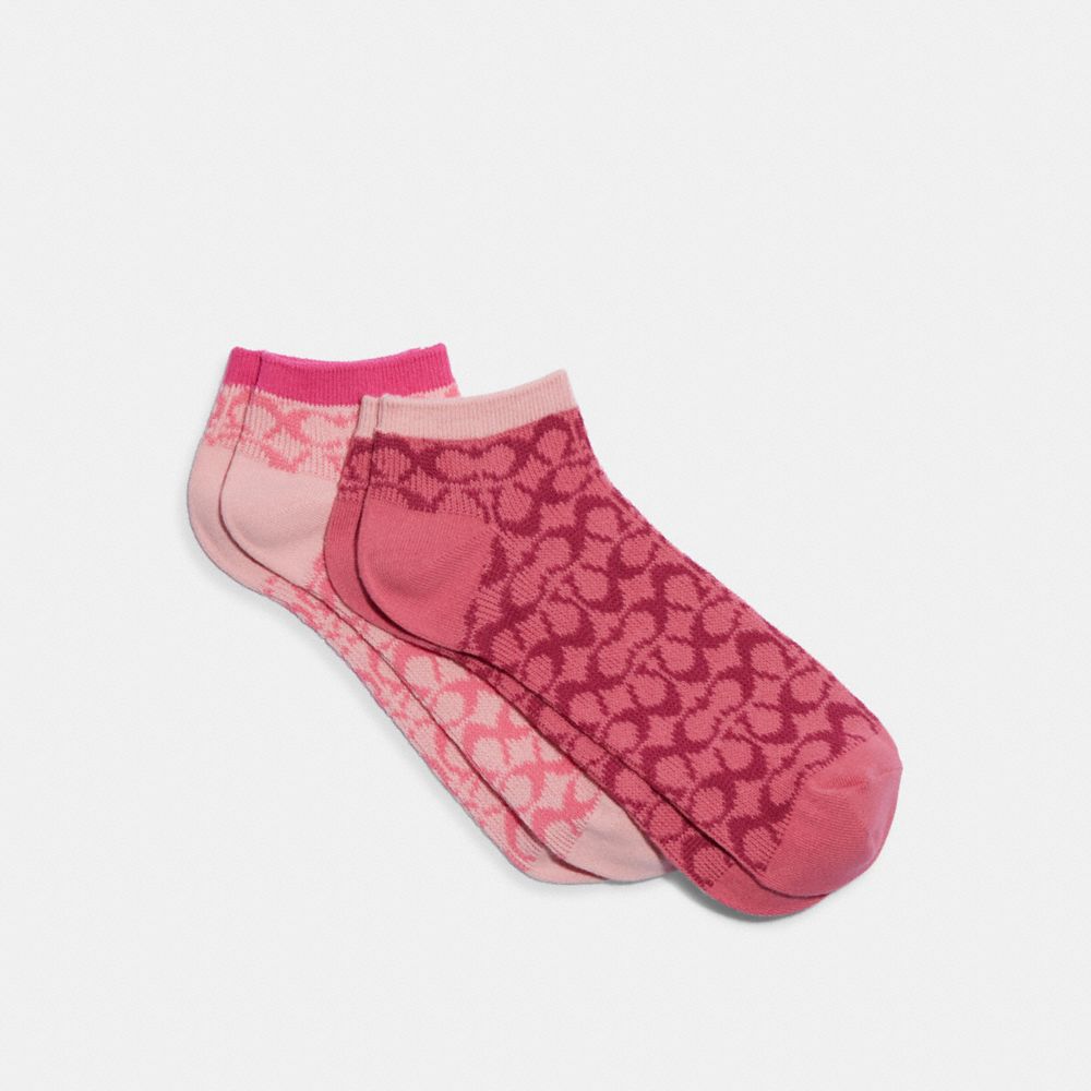 COACH CH395 Signature Ankle Length Socks Watermelon