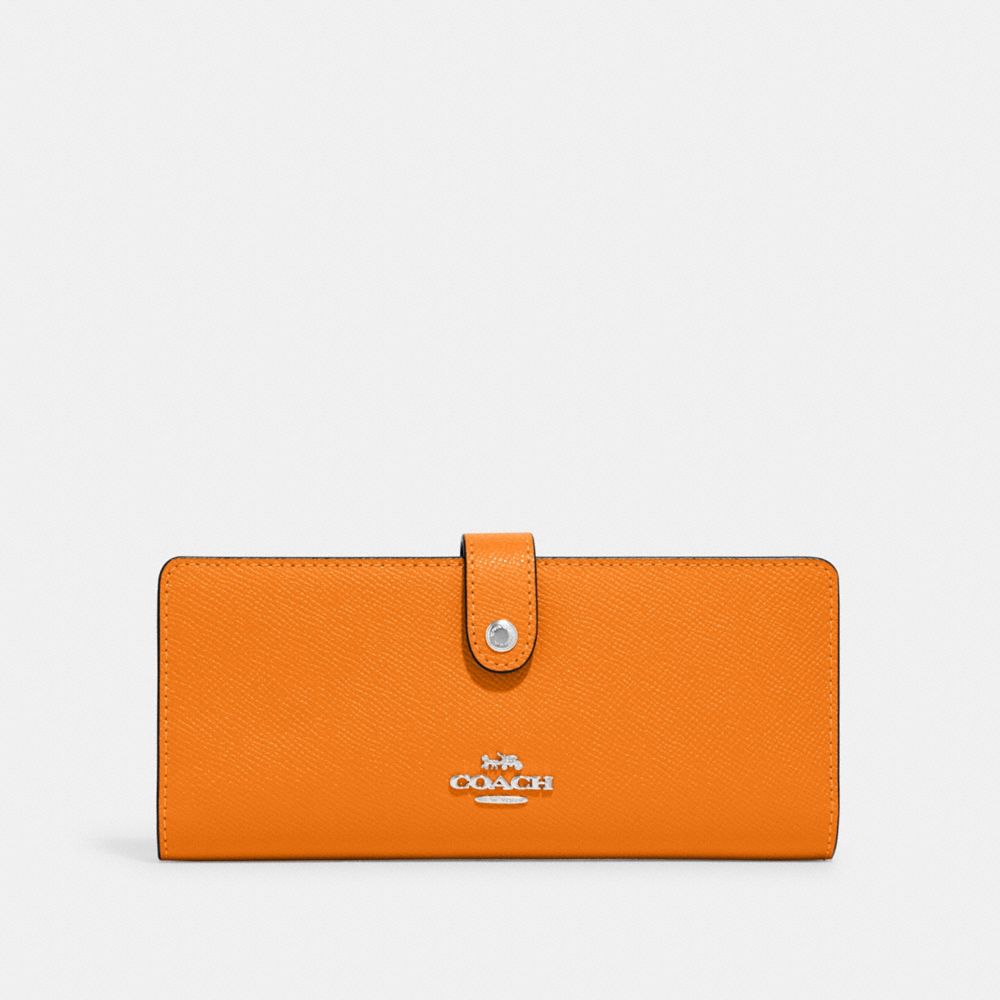 COACH CH410 Slim Wallet Silver/Bright Mandarin