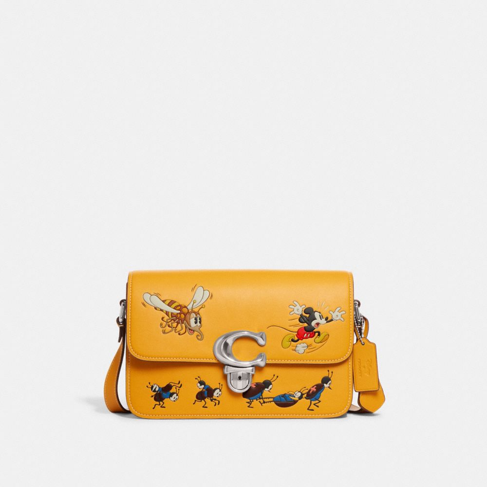 CH467 - Disney X Coach Studio Shoulder Bag With Mickey Mouse And Bugs Silver/Buttercup