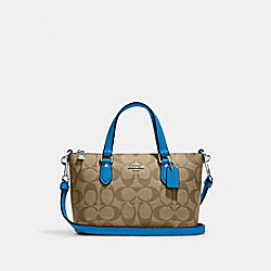 Mini Gallery Crossbody In Signature Canvas - CH468 - Silver/Khaki/Racer Blue