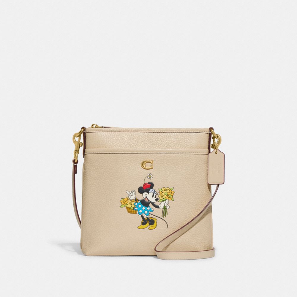 CH473 - Disney X Coach Kitt Messenger Crossbody In Regenerative Leather With Minnie Mouse Brass/Ivory