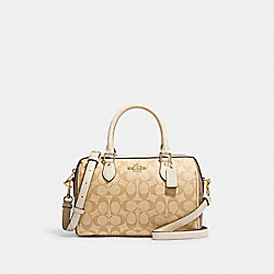 COACH CH486 Rowan Satchel In Blocked Signature Canvas GOLD/LIGHT KHAKI MULTI