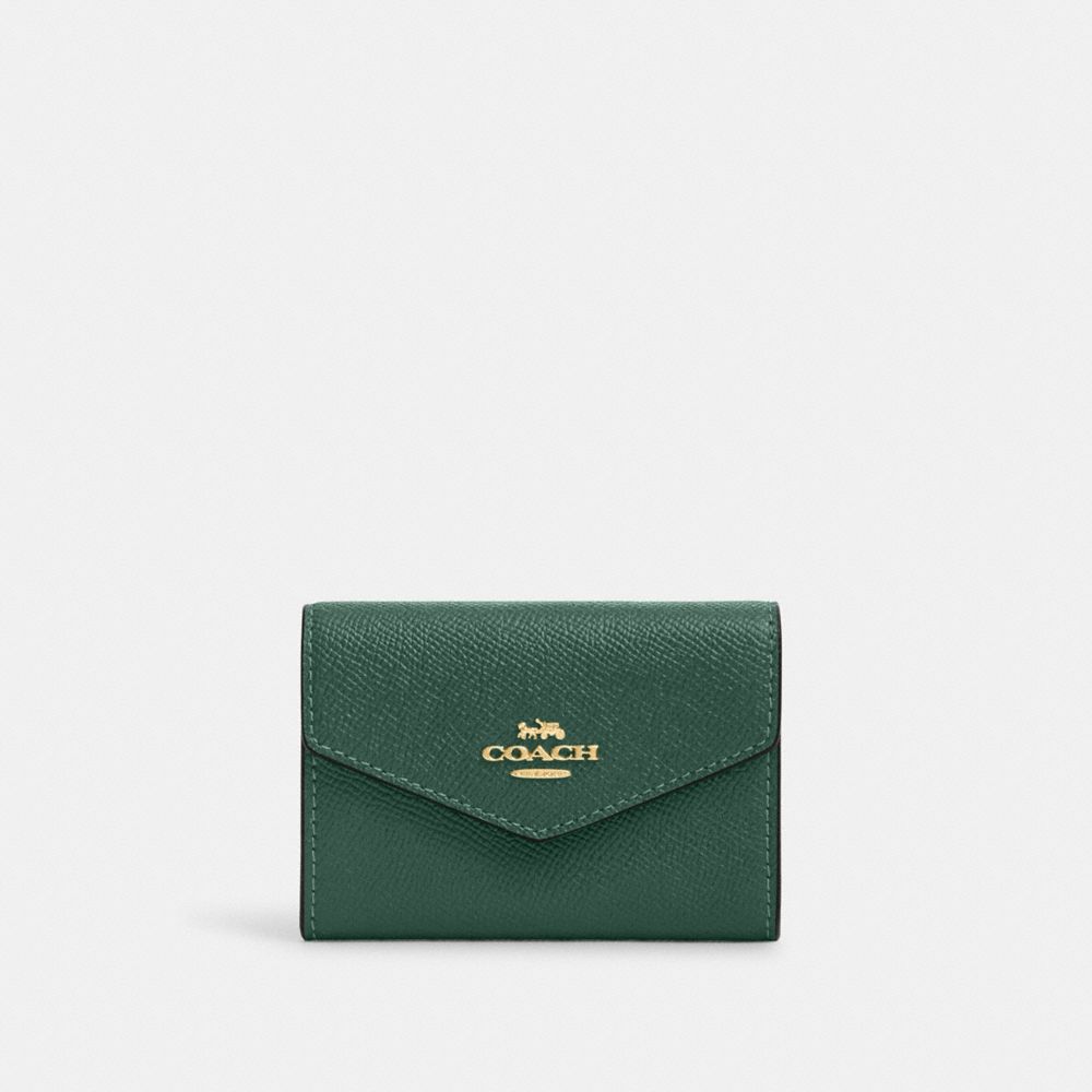 COACH CH487 Flap Card Case IM/DARK PINE