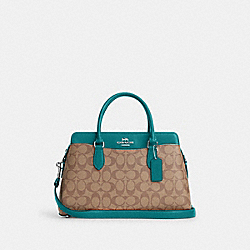 COACH CH488 Darcie Carryall In Signature Canvas SILVER/KHAKI/TEAL