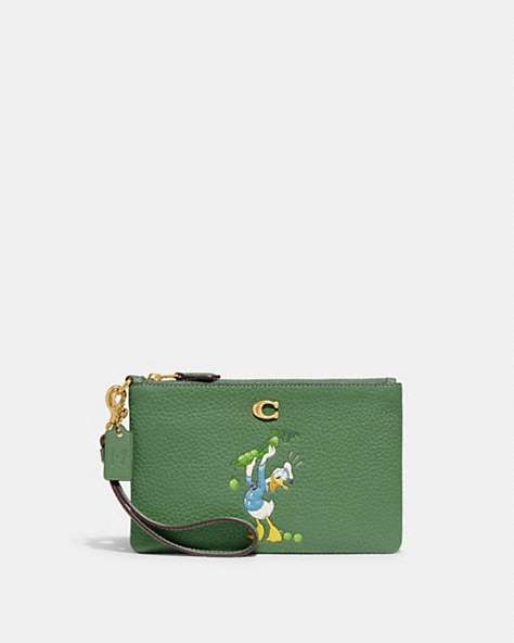 DISNEY X COACH SMALL WRISTLET IN REGENERATIVE LEATHER WITH DONALD DUCK