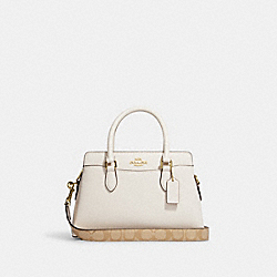 Mini Darcie Carryall With Signature Canvas Detail - CH502 - Gold/Chalk