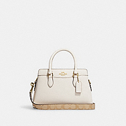 COACH CH502 Mini Darcie Carryall With Signature Canvas Detail GOLD/CHALK