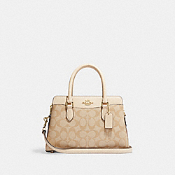 COACH CH503 Mini Darcie Carryall In Blocked Signature Canvas GOLD/LIGHT KHAKI MULTI