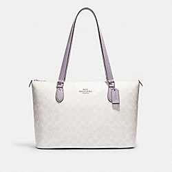 COACH CH504 Gallery Tote In Signature Canvas SILVER/CHALK/MIST