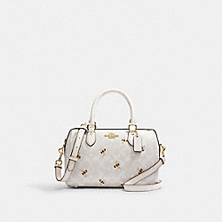 COACH CH516 Rowan Satchel In Signature Canvas With Bee Print GOLD/CHALK/GLACIER WHITE MULTI