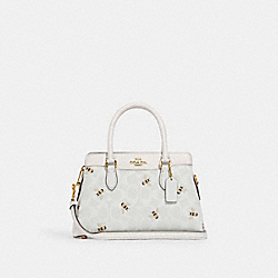 Mini Darcie Carryall In Signature Canvas With Bee Print - CH517 - Gold/Chalk/Glacier White Multi