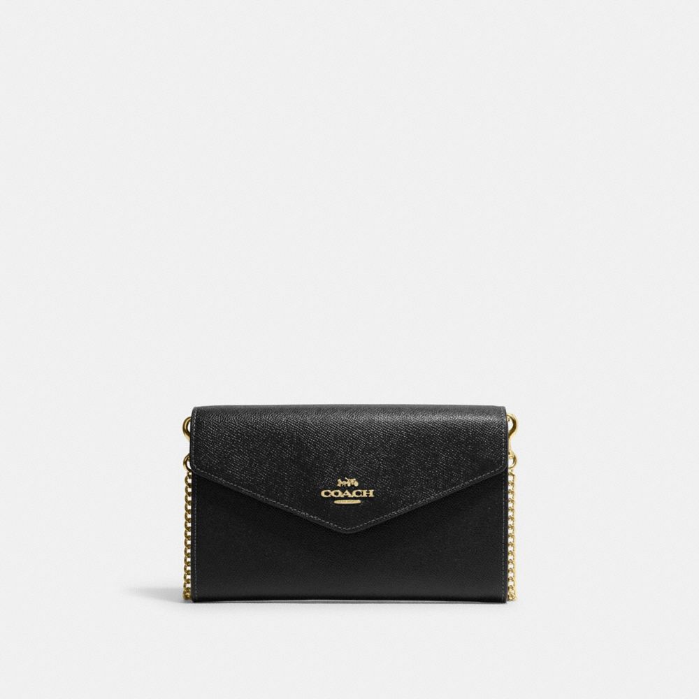 COACH CH518 Envelope Clutch Crossbody Gold/Black