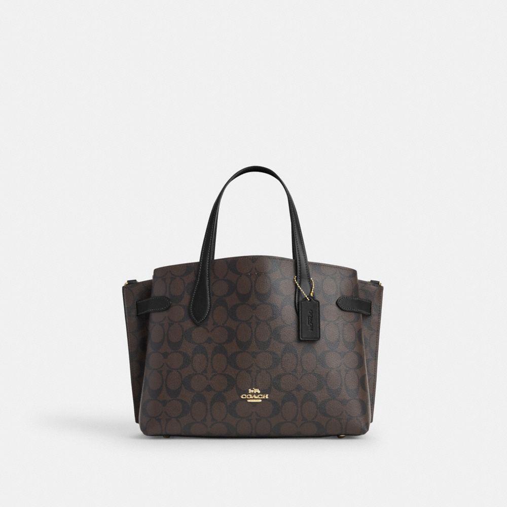 COACH Ch542 - HANNA CARRYALL IN SIGNATURE CANVAS - GOLD/BROWN BLACK ...