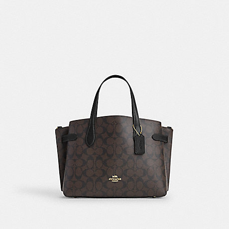 COACH CH542 Hanna Carryall In Signature Canvas Gold/Brown Black
