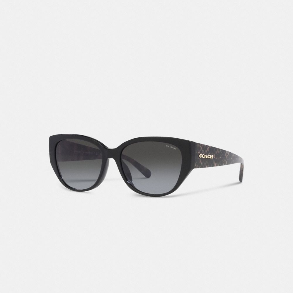 COACH CH563 Signature Rounded Cat Eye Sunglasses Black