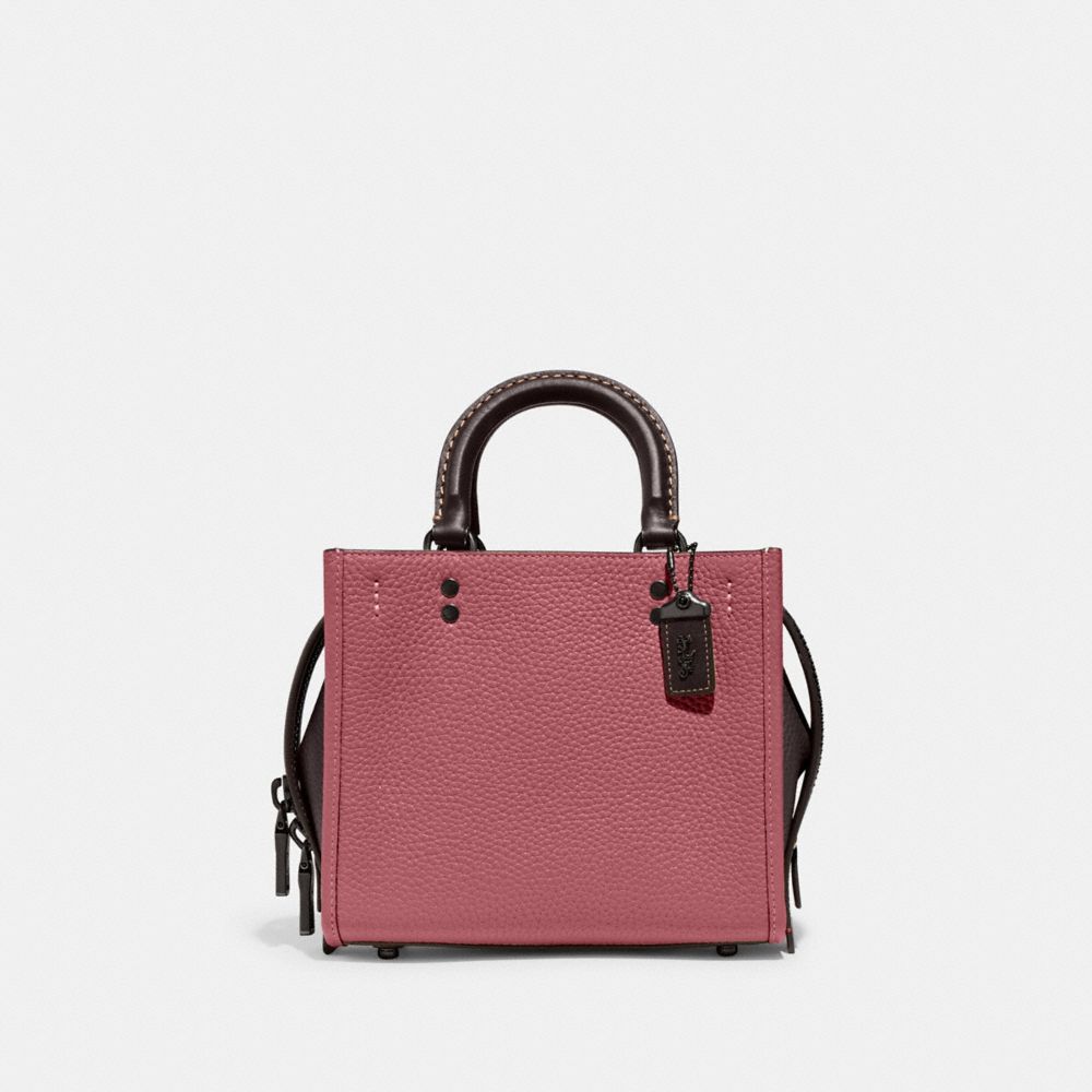 COACH CH586 Rogue 20 In Colorblock Regenerative Leather Pewter/Rouge Multi