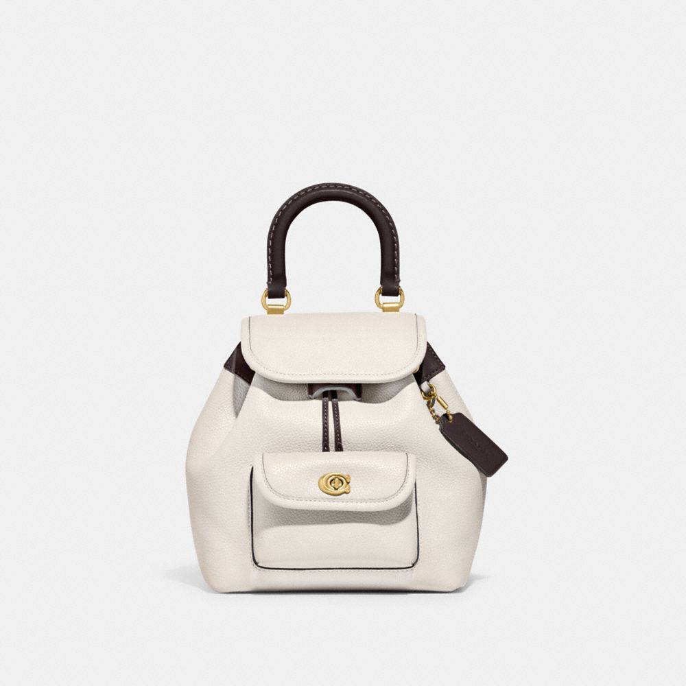 COACH CH588 Riya Backpack 21 In Colorblock BRASS/CHALK MULTI