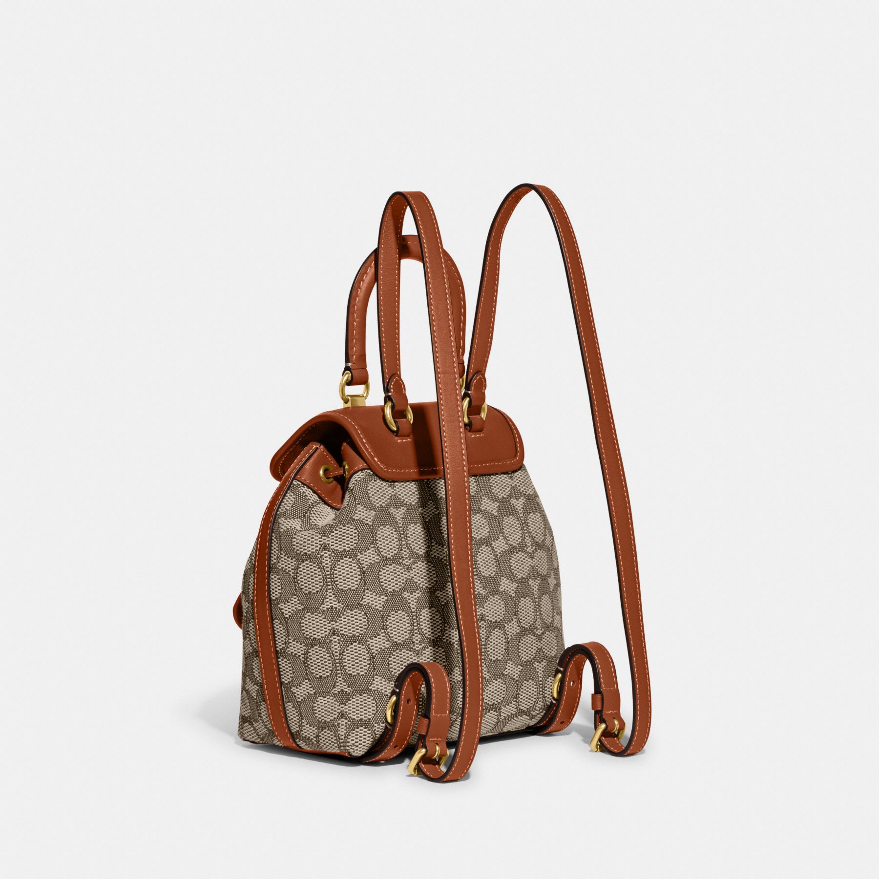 RIYA 21 經典SIGNATURE 緹花面料後背包| COACH 官方網站Official page