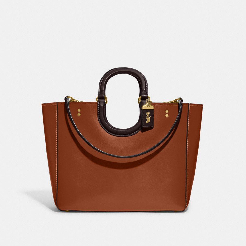 COACH CH592 Rae Tote In Colorblock Brass/1941 Saddle Multi