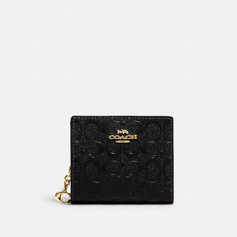 COACH CH594 Snap Wallet In Signature Leather Gold/Black