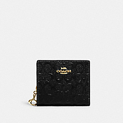 Snap Wallet In Signature Leather - CH594 - Gold/Black