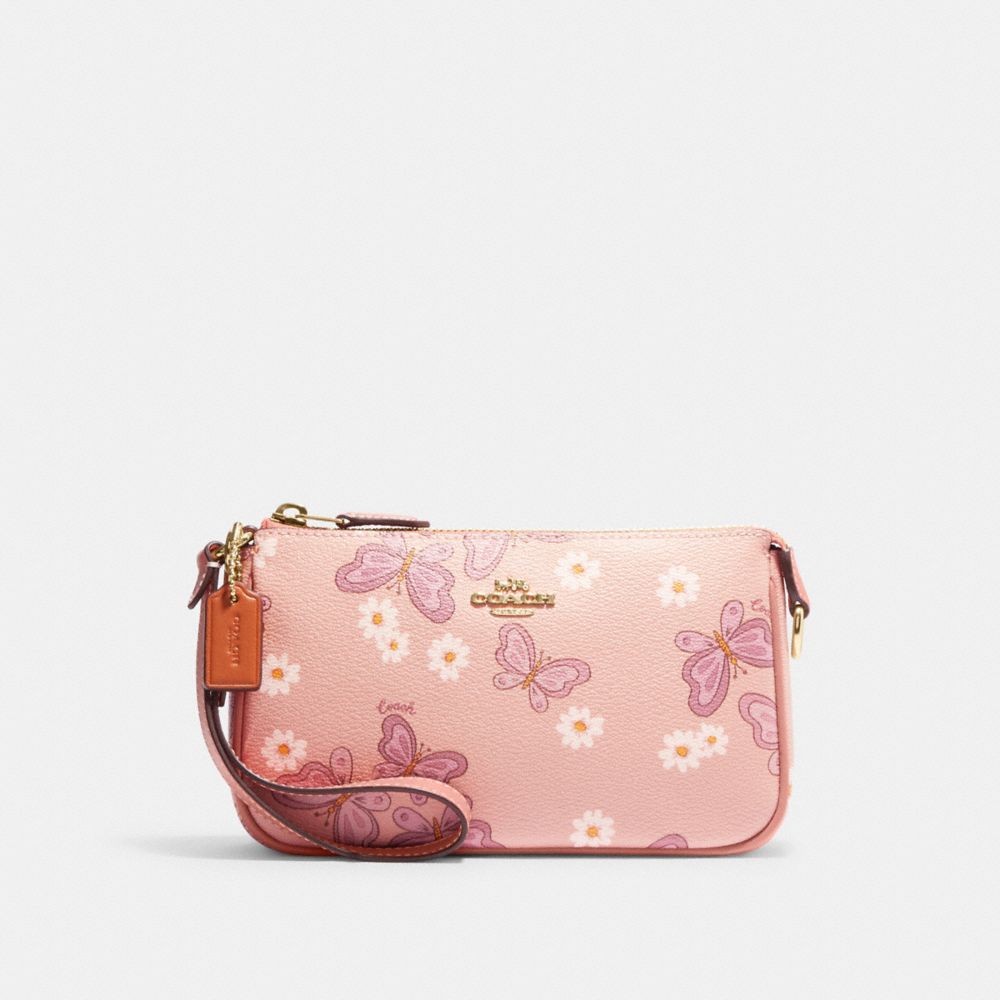 COACH CH605 Nolita 19 With Lovely Butterfly Print Gold/Shell Pink Multi